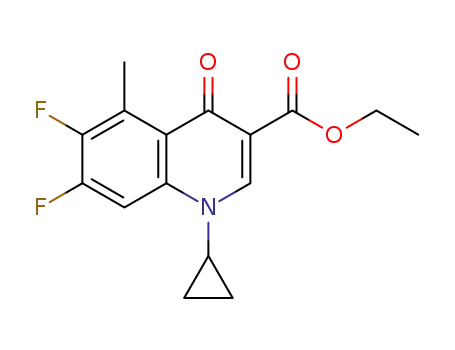Molecular Structure of 119915-46-7 (ethyl 1-cyclopropyl-6,7-difluoro-5-methyl-4-oxoquinoline-3-carboxylate)