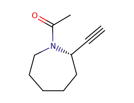 Molecular Structure of 128960-06-5 (1H-Azepine, 1-acetyl-2-ethynylhexahydro-, (S)- (9CI))