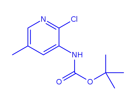 Molecular Structure of 1203498-98-9 (tert-Butyl 2-chloro-5-methylpyridin-3-ylcarbamate)