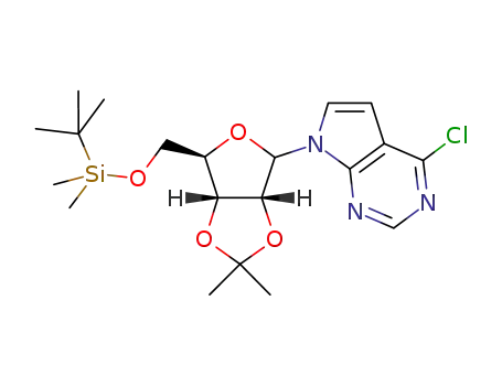 4-chloro-7-[5-O-[(1,1-dimethylethyl)dimethysilyl]-2,3-O-(1-methylethylidene)-D-ribofuranosyl]-7H-pyrrolo[2,3-d]pyrimidine