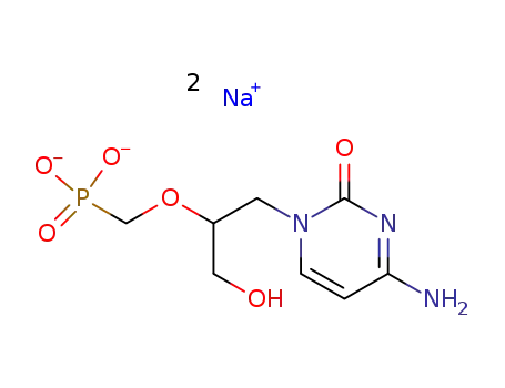 Molecular Structure of 120362-37-0 (disodium ({[(2S)-1-(4-amino-2-oxopyrimidin-1(2H)-yl)-3-hydroxypropan-2-yl]oxy}methyl)phosphonate)