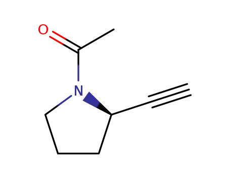 Molecular Structure of 128960-01-0 (Pyrrolidine, 1-acetyl-2-ethynyl-, (R)- (9CI))