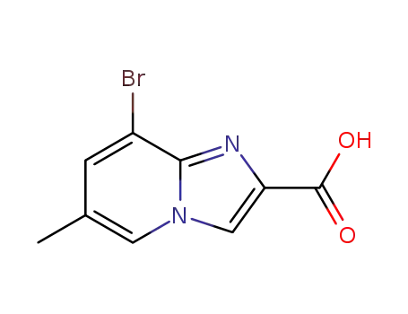 Molecular Structure of 1203571-75-8 (8-bromo-6-methylimidazo[1,2-a]pyridine-2-carboxylic acid)