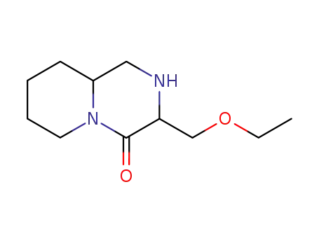 Molecular Structure of 111163-97-4 (3-ethoxymethyl-octahydro-pyrido[1,2-<i>a</i>]pyrazin-4-one)