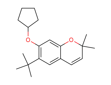 Molecular Structure of 120623-13-4 (6-tert-butyl-7-(cyclopentyloxy)-2,2-dimethyl-2H-chromene)