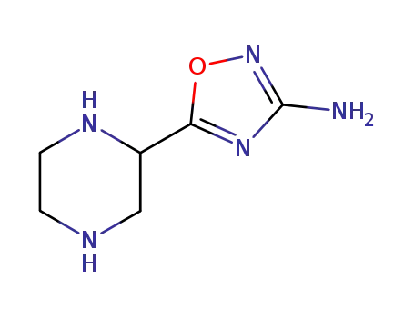Molecular Structure of 129594-95-2 (1,2,4-Oxadiazol-3-amine,5-(2-piperazinyl)-(9CI))