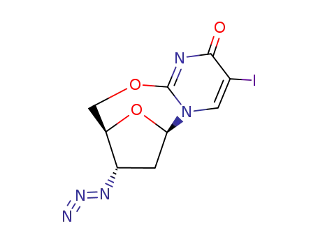 Molecular Structure of 120826-42-8 ((6S,8S,9S)-8-azido-3-iodo-7,8,9,10-tetrahydro-2H,6H-6,9-epoxypyrimido[2,1-b][1,3]oxazocin-2-one)