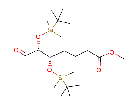 Molecular Structure of 99017-08-0 ((5S,6R)-5,6-Bis-(tert-butyl-dimethyl-silanyloxy)-7-oxo-heptanoic acid methyl ester)