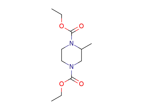 Molecular Structure of 63981-45-3 (2-Methyl-1,4-piperazinedicarboxylic acid diethyl ester)