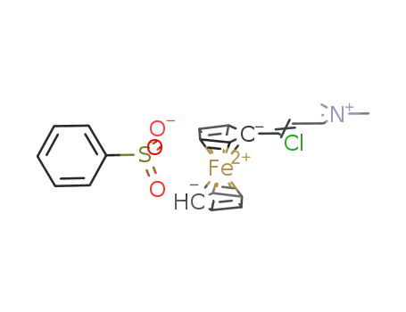 Molecular Structure of 92952-15-3 ((3-chloro-3-ferrocenylallylidene)dimethylammonium phenylsulphonate)