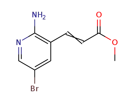 Molecular Structure of 912760-74-8 (3-(2-AMINO-5-BROMO-PYRIDIN-3-YL)-ACRYLIC ACID METHYL ESTER)