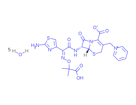 Pyridinium,1-[[(6R,7R)-7-[[(2Z)-(2-amino-4-thiazolyl)[(1-carboxy-1-methylethoxy)imino]acetyl]amino]-2-carboxy-8-oxo-5-thia-1-azabicyclo[4.2.0]oct-2-en-3-yl]methyl]-,inner salt, hydrate (1:5)