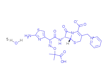 Pyridinium,1-[[(6R,7R)-7-[[(2Z)-(2-amino-4-thiazolyl)[(1-carboxy-1-methylethoxy)imino]acetyl]amino]-2-carboxy-8-oxo-5-thia-1-azabicyclo[4.2.0]oct-2-en-3-yl]methyl]-,inner salt, hydrate (1:5)