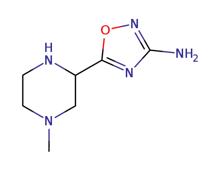 Molecular Structure of 129594-98-5 (1,2,4-Oxadiazol-3-amine,5-(4-methyl-2-piperazinyl)-(9CI))
