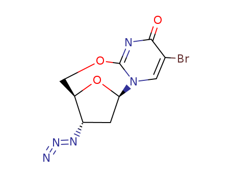 6,9-Epoxy-2H,6H-pyrimido[2,1-b][1,3]oxazocin-2-one,8-azido-3-bromo-7,8,9,10-tetrahydro-, [6R-(6a,8a,9a)]- (9CI)