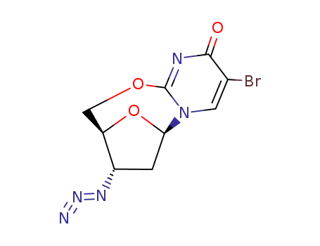 Molecular Structure of 120826-43-9 ((6S,8S,9S)-8-azido-3-bromo-7,8,9,10-tetrahydro-2H,6H-6,9-epoxypyrimido[2,1-b][1,3]oxazocin-2-one)