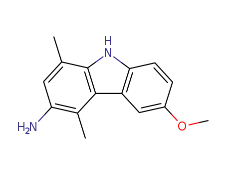 Molecular Structure of 129117-54-0 (6-methoxy-1,4-dimethyl-9H-carbazol-3-amine)