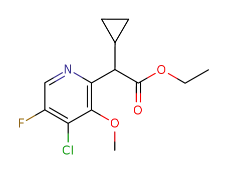 Molecular Structure of 1027414-64-7 ((4-Chloro-5-fluoro-3-methoxy-pyridin-2-yl)-cyclopropyl-acetic acid ethyl ester)