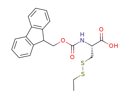 Molecular Structure of 1208242-13-0 ((2R)-3-(Ethyldisulfanyl)-2-{[(9H-fluoren-9-ylmethoxy)carbonyl]amino}propanoic acid)