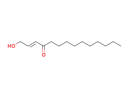 Molecular Structure of 129079-26-1 (2-Tetradecen-4-one,1-hydroxy-, (E)- (9CI))
