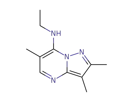 Molecular Structure of 1206-99-1 (Pyrazolo1,5-apyrimidin-7-amine, N-ethyl-2,3,6-trimethyl-)