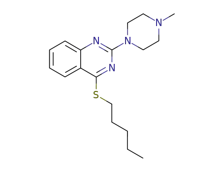 Molecular Structure of 129663-85-0 (2-(4-Methyl-piperazin-1-yl)-4-pentylsulfanyl-quinazoline)