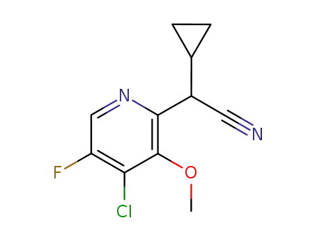 Molecular Structure of 477700-64-4 ((4-chloro-5-fluoro-3-methoxypyridin-2-yl)cyclopropylacetonitrile)