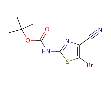 Molecular Structure of 944804-80-2 (Carbamic  acid,  N-(5-bromo-4-cyano-2-thiazolyl)-,  1,1-dimethylethyl  ester)