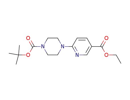 Molecular Structure of 201809-20-3 (4-(5-ETHOXYCARBONYL-PYRIDIN-2-YL)-PIPERAZINE-1-CARBOXYLIC ACID TERT-BUTYL ESTER)