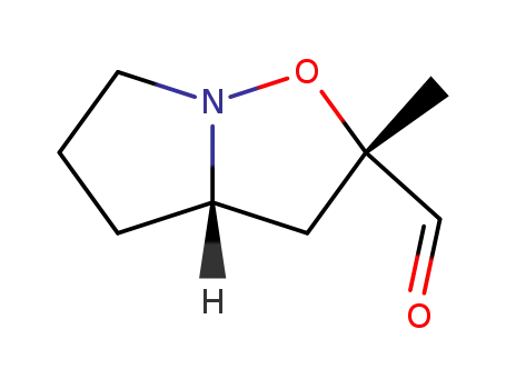 Molecular Structure of 120529-84-2 (Pyrrolo[1,2-b]isoxazole-2-carboxaldehyde, hexahydro-2-methyl-, trans- (9CI))