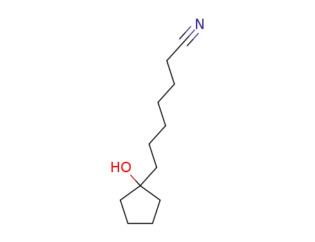 Cyclopentaneheptanenitrile, 1-hydroxy- (9CI)