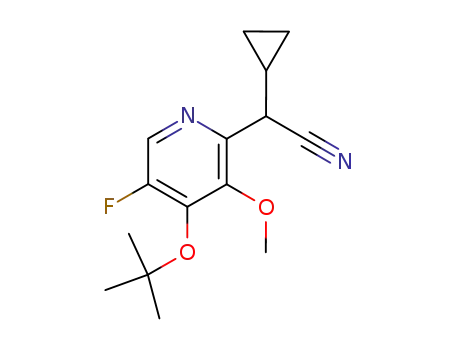 Molecular Structure of 477700-63-3 ((4-tert-butoxy-5-fluoro-3-methoxypyridin-2-yl)cyclopropylacetonitrile)