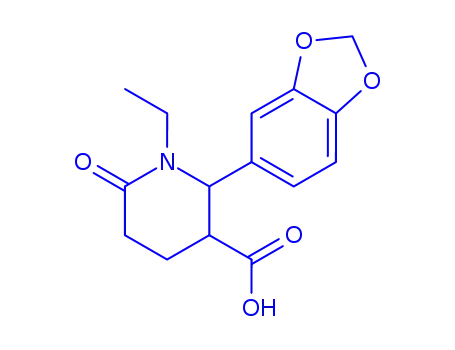 Molecular Structure of 1212264-14-6 (1-ethyl-2-(3,4-methylenedioxyphenyl)-6-oxonipecotic acid)