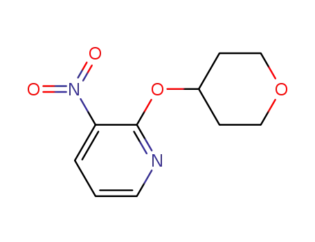 Molecular Structure of 1211758-67-6 (3-nitro-2-(tetrahydropyran-4-oxy)pyridine)