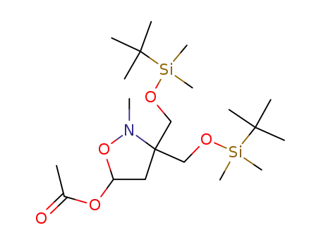 3,3-bis({[tert-butyl(dimethyl)silyl]oxy}methyl)-2-methyl-isoxazolidin-5-yl acetate
