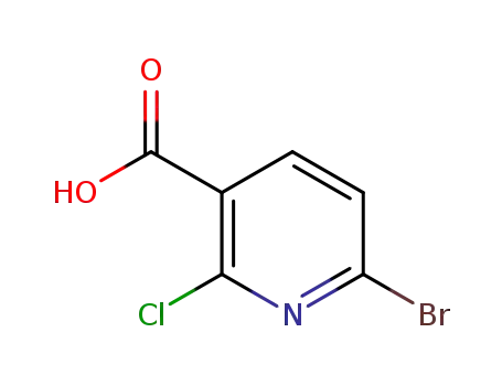 Molecular Structure of 1060815-67-9 (6-Bromo-2-chloronicotinic acid)