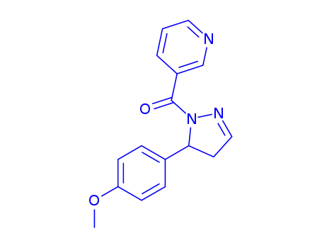 Molecular Structure of 121306-64-7 (3-{[5-(4-methoxyphenyl)-4,5-dihydro-1H-pyrazol-1-yl]carbonyl}pyridine)