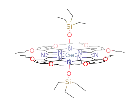 Molecular Structure of 129707-64-8 (Germanium, (1,4,8,11,15,18,22,25-octabutoxy-29H,31H-phthalocyaninato(2 -)-N29,N30,N31,N32)bis(triethylsilanolato)-, (OC-6-12)-)