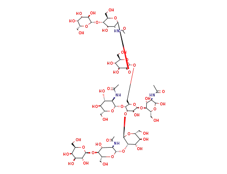 Molecular Structure of 129830-00-8 (Galp-GlcpNac-Manp-(GlcpNAc)-(Galp-GlpNAc-Manp)-Manp-GlcNac)