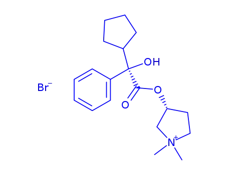 피 롤리 디늄, 3-[(시클로 펜틸 히드 록시 페닐 아세틸) 옥시] -1,1- 디메틸-, 브로마이드, [S- (R *, S *)]-