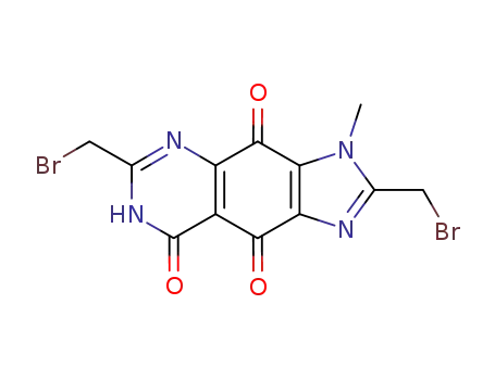Molecular Structure of 121732-18-1 (3H-Imidazo[4,5-g]quinazoline-4,8,9(5H)-trione,  2,6-bis(bromomethyl)-3-methyl-  (9CI))