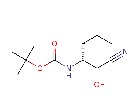 tert-butyl (2R)-1-cyano-1-hydroxy-4-methylpentan-2-yl carbamate