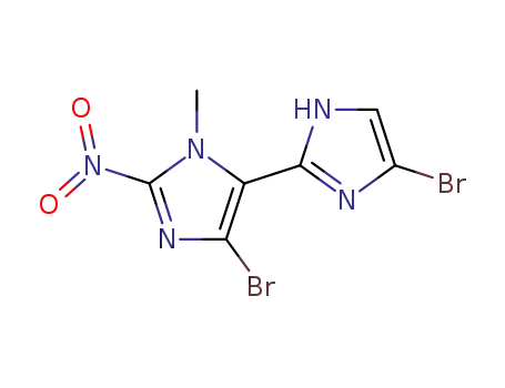 Molecular Structure of 121816-86-2 (4,5'-Dibromo-3'-methyl-2'-nitro-1H,3'H-[2,4']biimidazolyl)