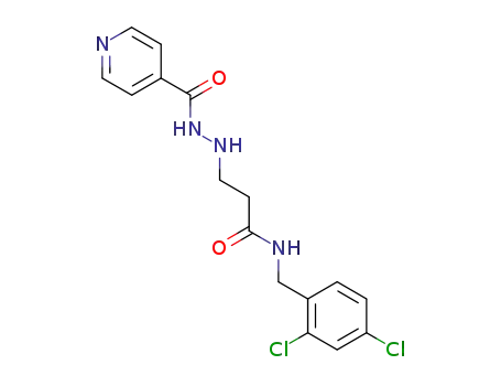 Molecular Structure of 13012-70-9 (N-(2,4-dichlorobenzyl)-3-[2-(pyridin-4-ylcarbonyl)hydrazinyl]propanamide)