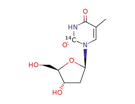 Molecular Structure of 13010-45-2 (THYMIDINE, [2-14C])