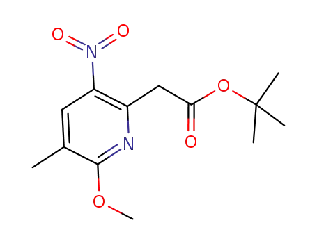 Molecular Structure of 1188407-19-3 (tert-butyl 2-(6-methoxy-5-methyl-3-nitropyridin-2-yl)acetate)