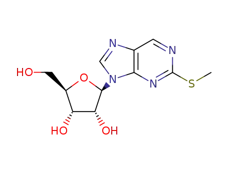 Molecular Structure of 27640-80-8 (2-(methylsulfanyl)-9-pentofuranosyl-9H-purine)