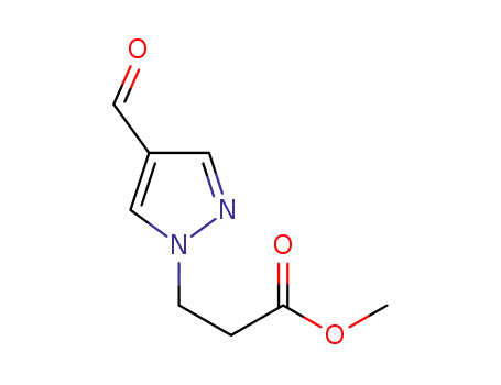 Molecular Structure of 1215295-99-0 (methyl 3-(4-formyl-1H-pyrazol-1-yl)propanoate(SALTDATA: FREE))