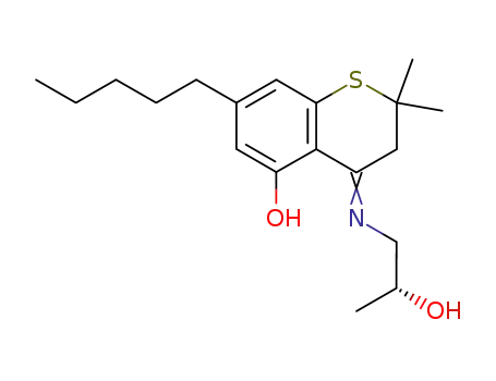 Molecular Structure of 129783-67-1 (4-{[(2R)-2-hydroxypropyl]amino}-2,2-dimethyl-7-pentyl-2,3-dihydro-5H-thiochromen-5-one)