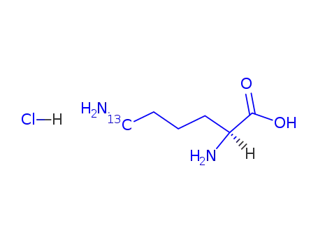 Molecular Structure of 129243-92-1 (L-Lysine-6-13C  hydrochloride)